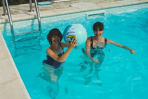 Enjoying the pool