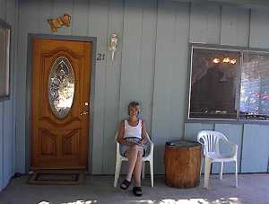 Sitting outside the room at Falling Rivers