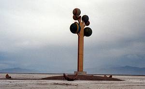 Concrete sculpture on Great Salt Lake