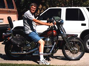 David on Mike's Harley